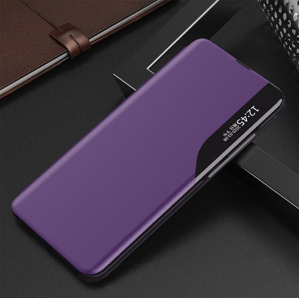 Side Clear View Standing Cover za Samsung Galaxy A51 Ljubičasti