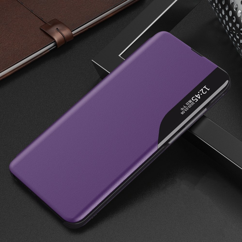 Side Clear View Standing Cover za Samsung Galaxy A52 Ljubičasti