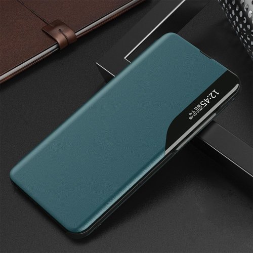 Side Clear View Standing Cover za Samsung Galaxy A52 Zeleni
