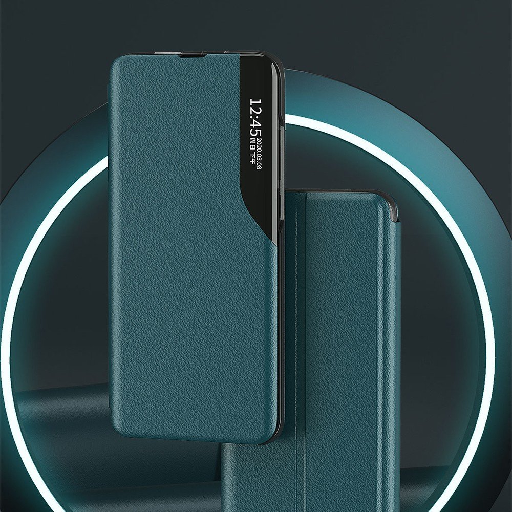 Side Clear View Standing Cover za Xiaomi Redmi 9A Zeleni