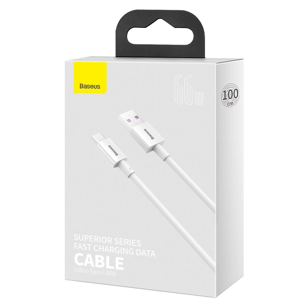 Baseus® CATYS-02 Silikonski Type C Kabel 66W 1M bijeli