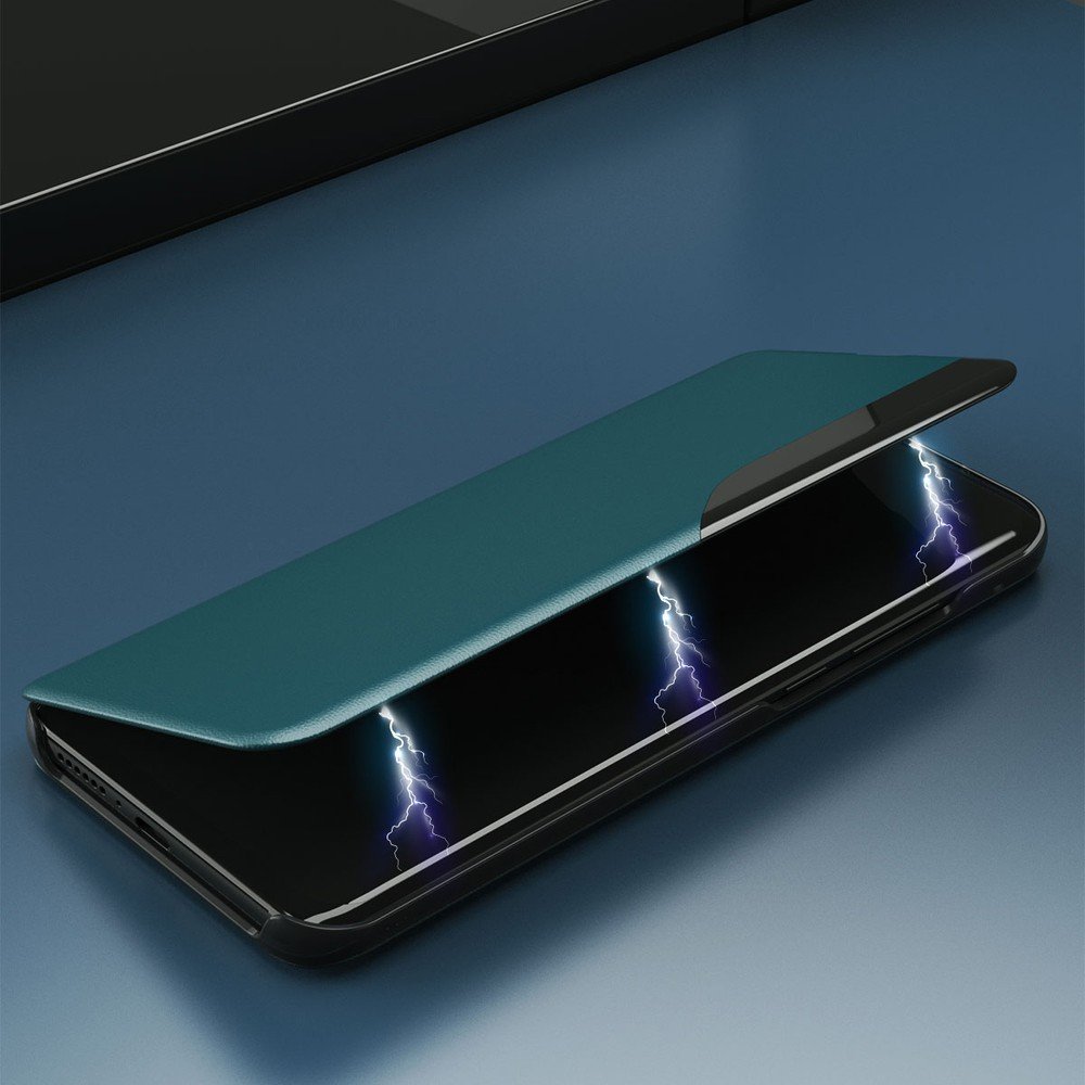 Side Clear View Standing Cover za Samsung Galaxy A12 Zeleni