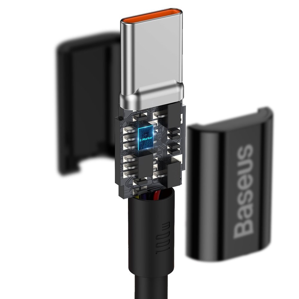 Baseus® CATLYS-A01 Silikonski Lightning to Type C Kabel 1M 20W Crni