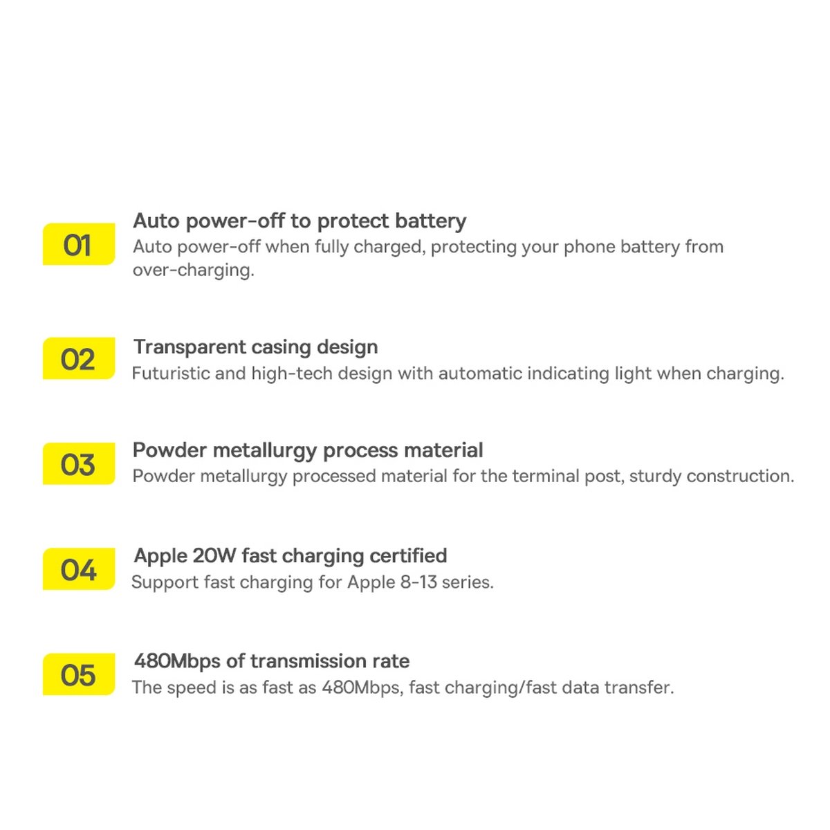 Baseus® CATLGD-01 Type C to Lightning kabel 1M 20W Crni