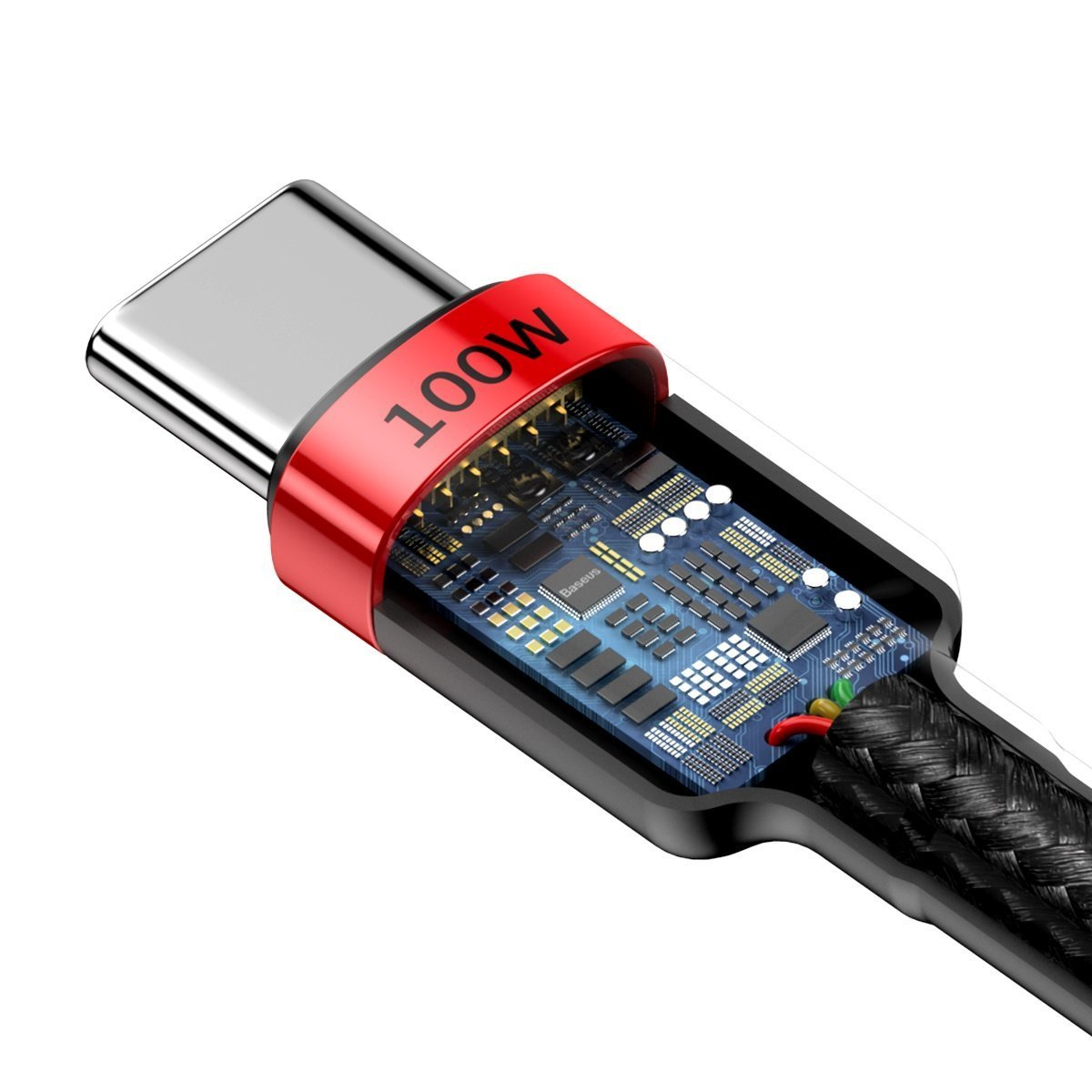 Baseus® CATKLF-AL91 Pleteni Type C to Type C Kabel 2M 100W crno crveni