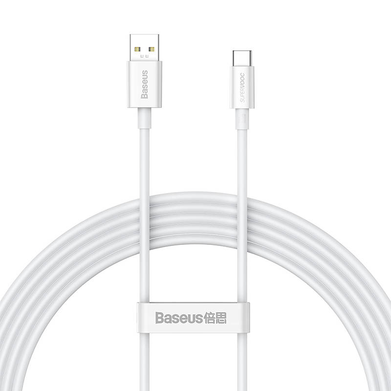 Baseus® CAYS001002 SUPERVOOC Silikonski Type C Kabel 2M 65W Bijeli