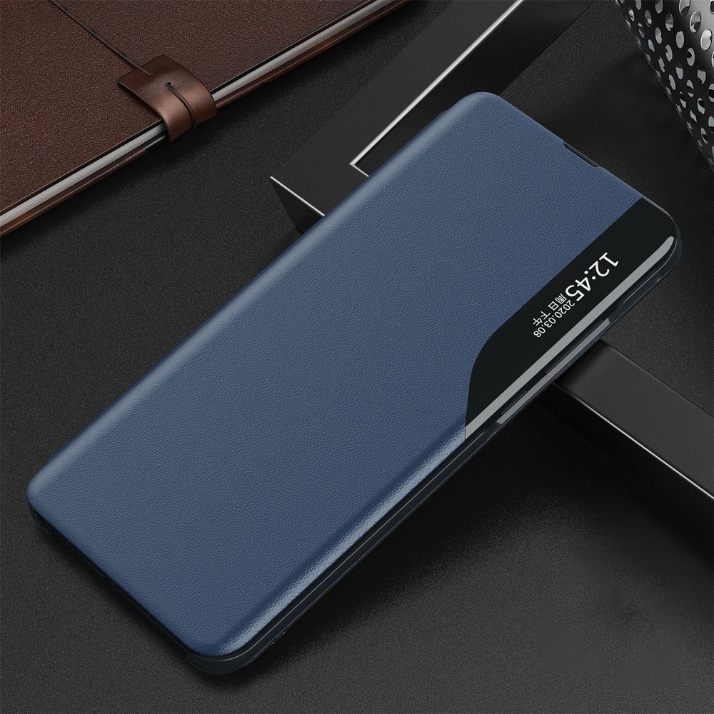 Side Clear View Standing Cover za Samsung A35 Plavi